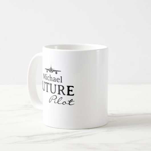 Future Pilot Student Pilot Aviator Simple Custom Kaffeetasse (Vorderseite Links)