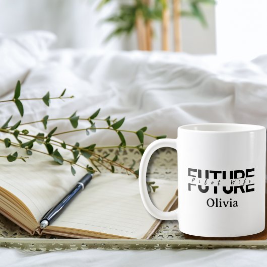 Future Pilot Wife Wedding Simple Script Romantic  Kaffeetasse