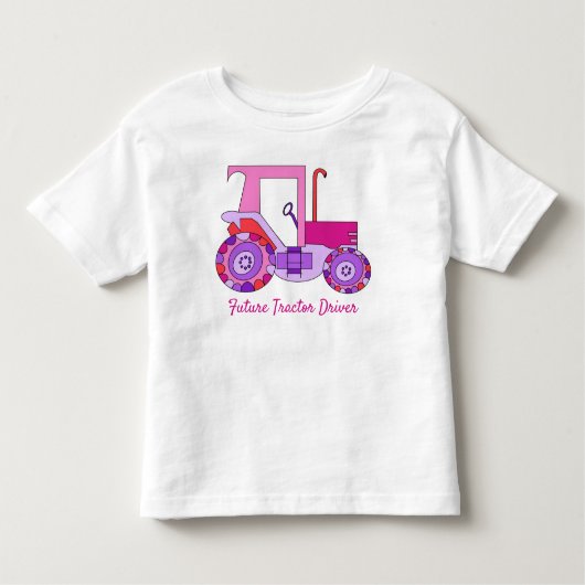 Future Pink Traktor Driver Kleinkind T-shirt (Vorderseite)