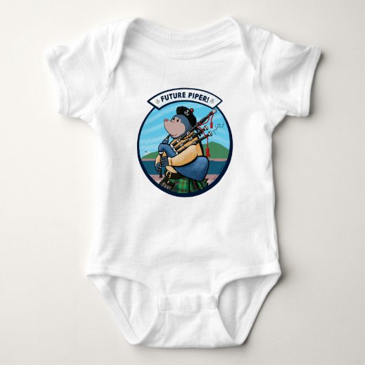 Future Piper Bagpipe Player Pipe Band Baby Strampler (Vorderseite)