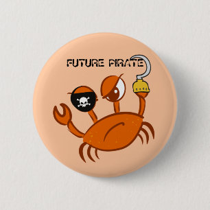 Future Pirate Niedlich Crab Personalisiert Pirates Button