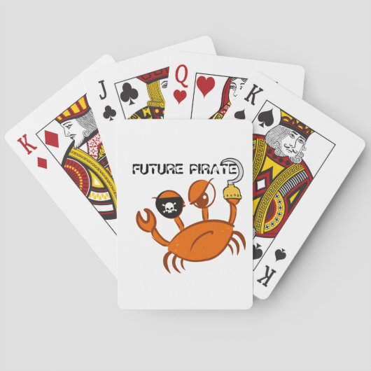 Future Pirate Niedlich Crab Personalisiertes Gesch Spielkarten (Rückseite)