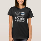 Future Police Officer  Blue Line T-Shirt (Vorderseite)