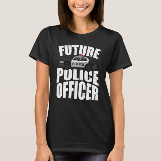 Future Police Officer Blue Line T-Shirt (Vorderseite)