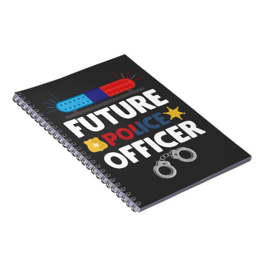 Future Police Officer Costume Policeman Kid Notizblock (Rechte Seite)