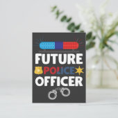 Future Police Officer Costume Policeman Kid Postkarte (Stehend Vorderseite)