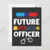 Future Police Officer Costume Policeman Kid Postkarte (Vorne/Hinten)