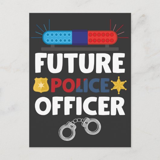 Future Police Officer Costume Policeman Kid Postkarte (Vorderseite)