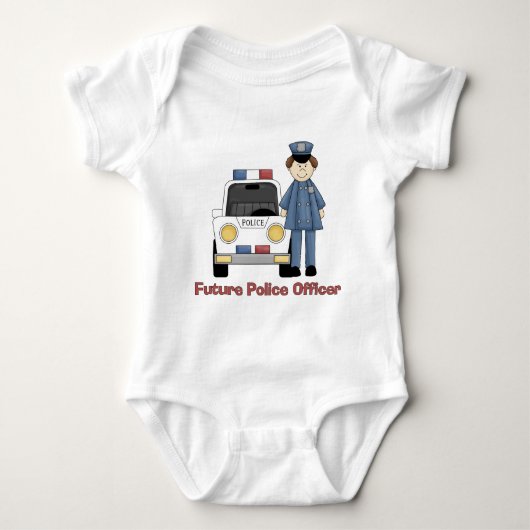 Future Police Officer Male Baby Strampler (Vorderseite)