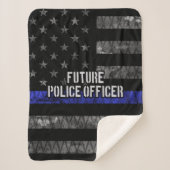 Future Police Officer Thin Blue Line störte Fl Sherpadecke (Vorderseite)