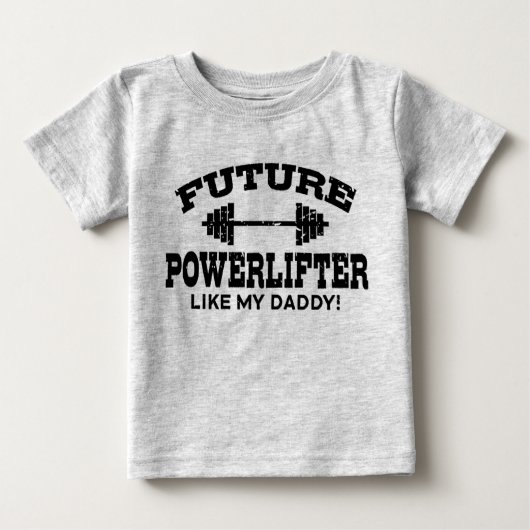 Future Powerlifter wie mein Papa Baby T-shirt (Vorderseite)