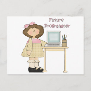 Future Programmer Girl Postkarte