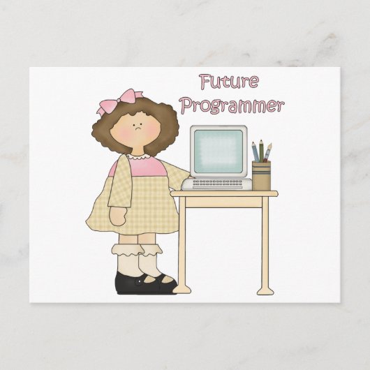 Future Programmer Girl Postkarte (Vorderseite)