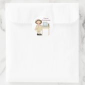 Future Programmer Girl Runder Aufkleber (Tasche)