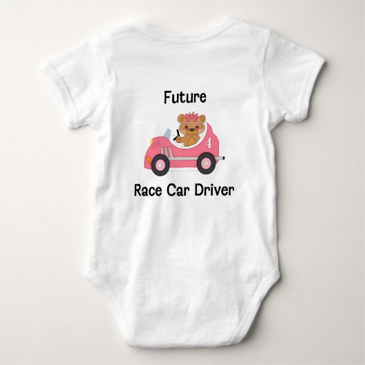 Future Race Car Driver (Mädchen) Baby Strampler (Rückseite)