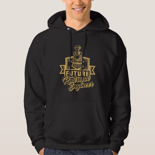 Future Railroad Engineer Train Fanatic Train Condu Hoodie (Vorderseite)