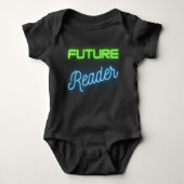 Future Reader Green Blue Baby Strampler (Vorderseite)