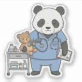 Future RN Panda: Adorable Medical Student  Aufkleber (Vorderseite)