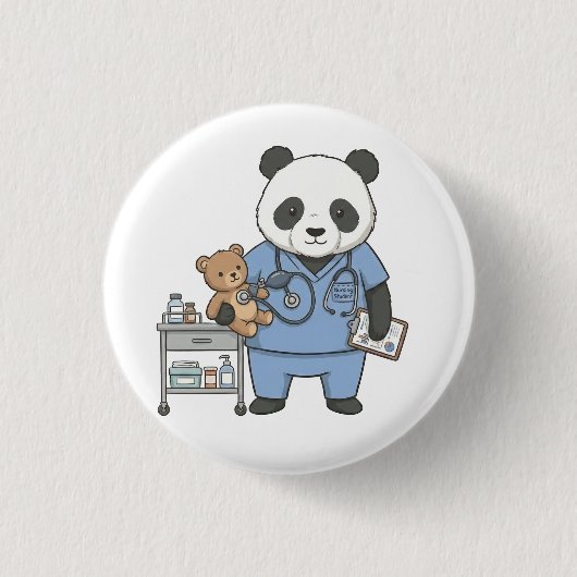 Future RN Panda: Adorable Medical Student Button (Vorderseite)