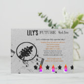 Future Rock Star Baby Shower Einladung (Stehend Vorderseite)