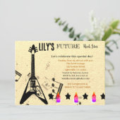 Future Rock Star Baby Shower Einladung (Stehend Vorderseite)