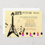 Future Rock Star Baby Shower Einladung (Vorne/Hinten)