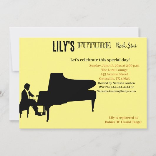 Future Rock Star Baby Shower Einladung (Vorderseite)