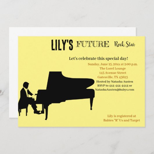 Future Rock Star Baby Shower Einladung (Vorne/Hinten)
