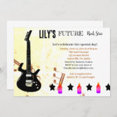 Future Rock Star Baby Shower Einladung (Vorne/Hinten)
