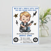 Future Rock Star Rock'n'Roll Lotta Liebe Baby Boy Einladung (Stehend Vorderseite)
