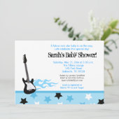 Future Rocker Baby Shower Einladung (blau) (Stehend Vorderseite)