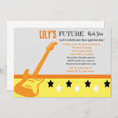 Future Rocker Baby Shower Gelbe Einladung (Vorne/Hinten)