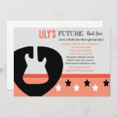 Future Rocker Baby Shower Pink Einladung (Vorne/Hinten)