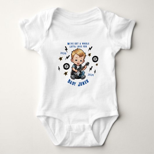 Future Rocker Rock'n'Roll Lotta Liebe Baby Boy Baby Strampler (Vorderseite)