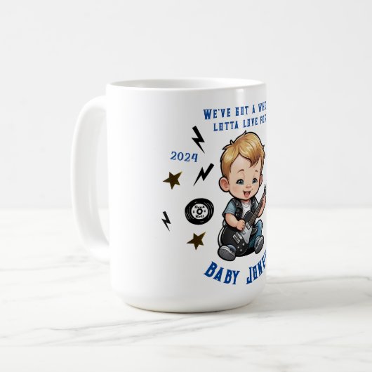 Future Rocker Rock'n'Roll Lotta Liebe Baby Boy Kaffeetasse (Vorderseite Links)