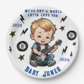 Future Rocker Rock'n'Roll Lotta Liebe Baby Boy Pappteller (Vorderseite)