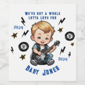 Future Rocker Rock'n'Roll Lotta Liebe Baby Boy Weinetikett (Einzelnes Label)