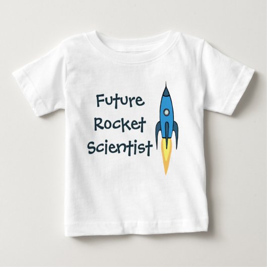 Future Rocket Scientist Blue Outer Space Boy Funny Baby T-shirt (Vorderseite)
