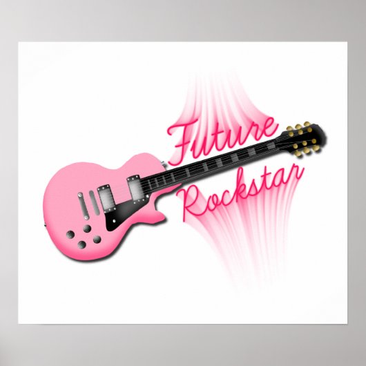 Future Rockstar rosa Gitarrenposter Poster (Vorne)
