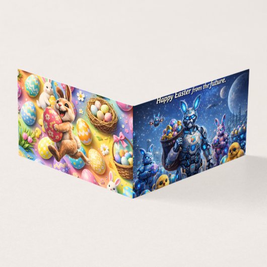 Future sci-fi cyber bunny Easter (Vorderseite)