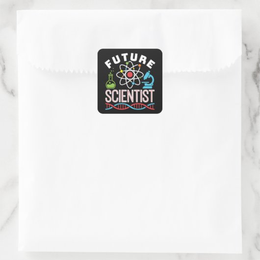 Future Scientiscience Lover Quadratischer Aufkleber (Tasche)