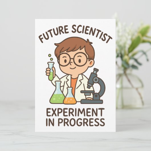 Future Scientist - Experiment in Progress Einladung (Stehend Vorderseite)