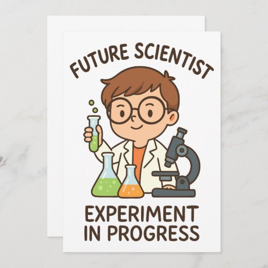 Future Scientist - Experiment in Progress Einladung (Vorne/Hinten)
