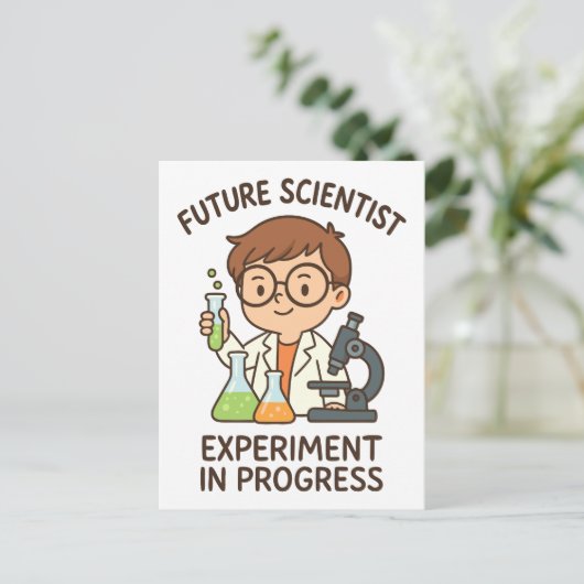 Future Scientist - Experiment in Progress Postkarte (Stehend Vorderseite)