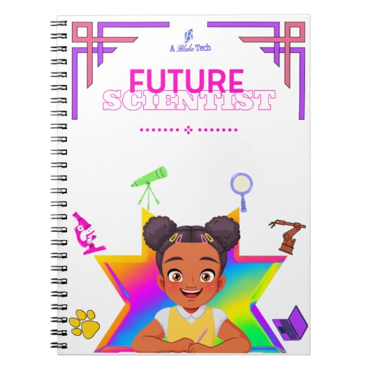 Future Scientist Inspirational Notebook (Mädchen) Notizblock (Vorderseite)
