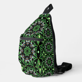 Future Shapes Metallic Green Mandala Crossbody Bag