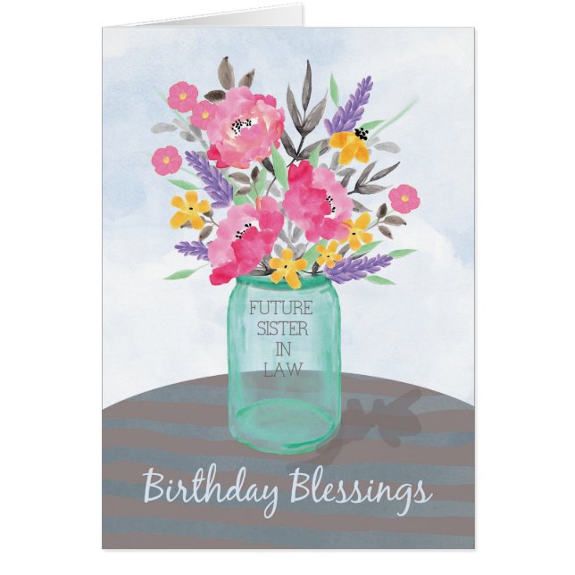Future Sister in Law Birthday Blessings Jar Vase (Vorne)