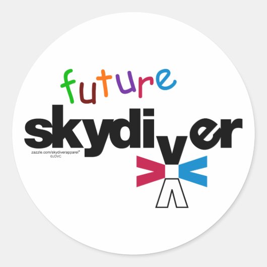Future Skydiver Runder Aufkleber (Vorderseite)