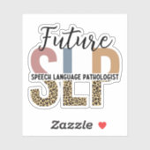 Future SLP Speech Pathologe Leopard Print Aufkleber (Blatt)