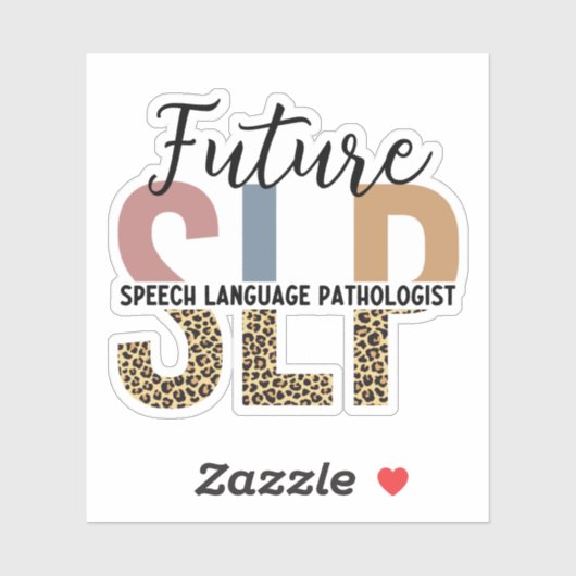 Future SLP Speech Pathologe Leopard Print Aufkleber (Blatt)